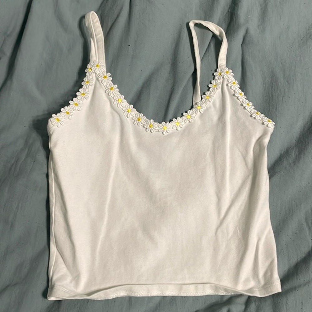 Forever 21 Flower Trim Cropped Cami